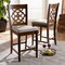 Baxton Studio Oscar Grey Upholstered and Walnut Wood 2-Piece Pub Chair Set 166-9890 - alternate 5